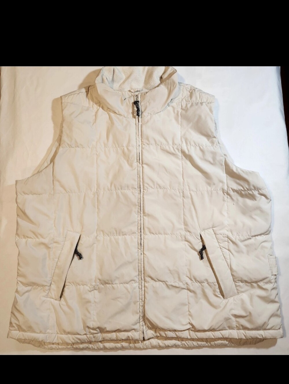 Eddie Bauer WeatherEdge Goose Down Puffer Vest Womens Plus 3X Quilted Cream